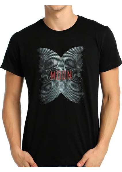 Moon Siyah Erkek T-Shirt