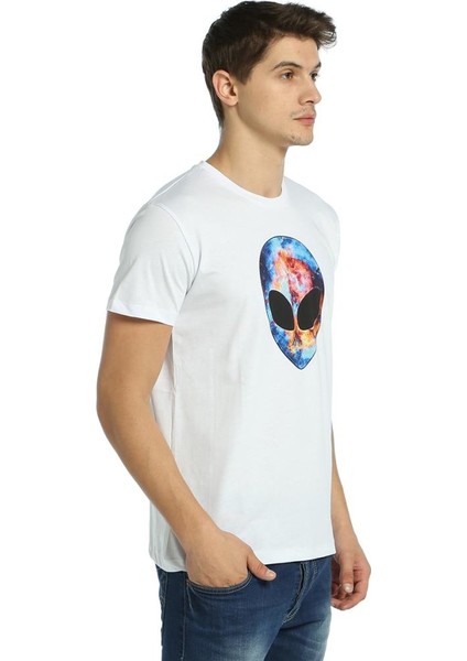Alien Cosmos Beyaz Erkek T-Shirt modelleri