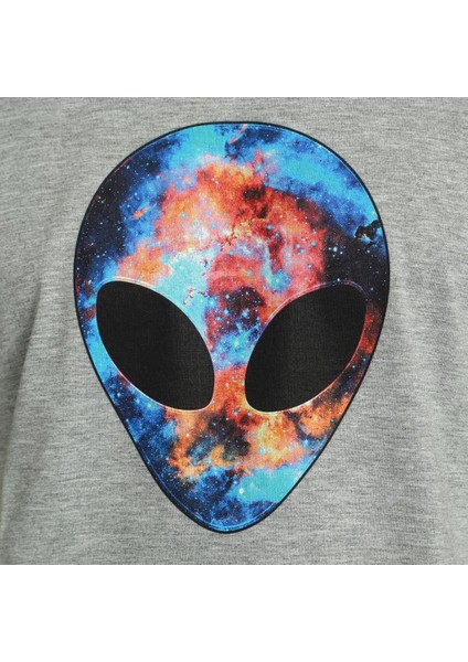 Alien Cosmos Gri Erkek T-Shirt