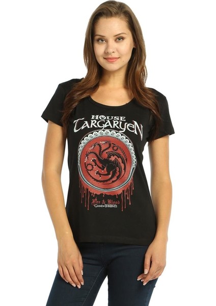 Game Of Thrones Siyah Kadın T-Shirt