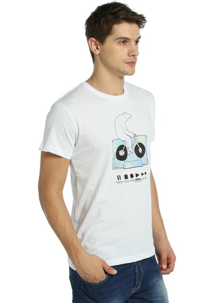 Work Hard Play Hard Beyaz Erkek T-Shirt