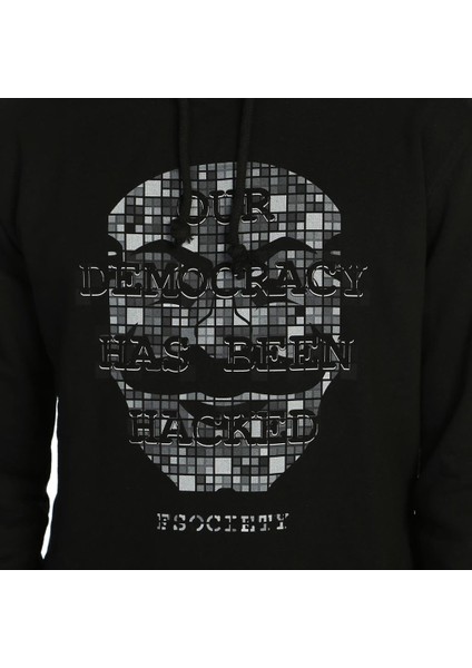 Mr Robot Siyah Kapüşonlu Erkek Sweatshirt Hoodie
