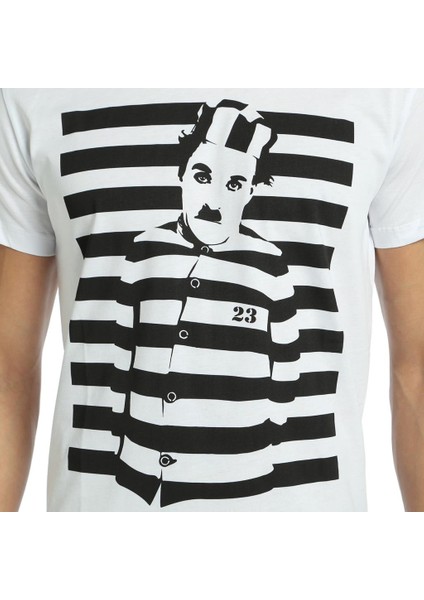 Charlie Chaplin Beyaz Erkek T-Shirt