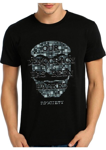 Mr. Robot Fsociety Siyah Erkek T-Shirt
