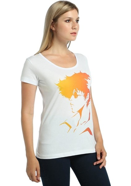 Cowboy Bebop Beyaz Kadın T-Shirt modelleri