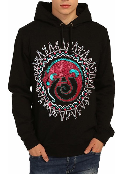 Avcının Sevdası Siyah Kapüşonlu Erkek Sweatshirt