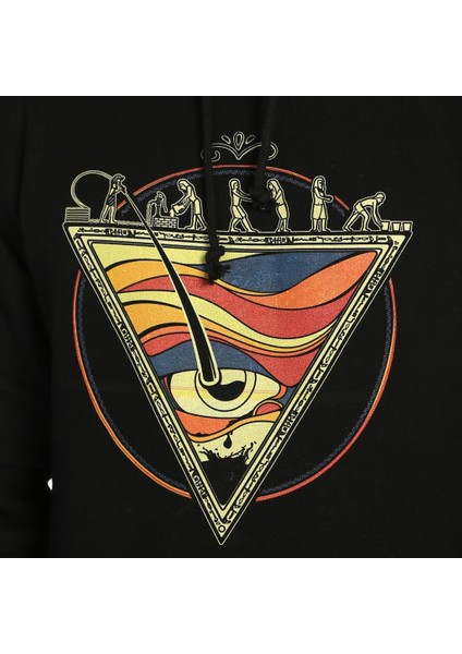 Piramit Siyah Kapüşonlu Erkek Sweatshirt Hoodie fiyatları