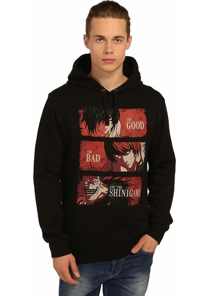 Death Note Siyah Kapüşonlu Erkek Sweatshirt Hoodie