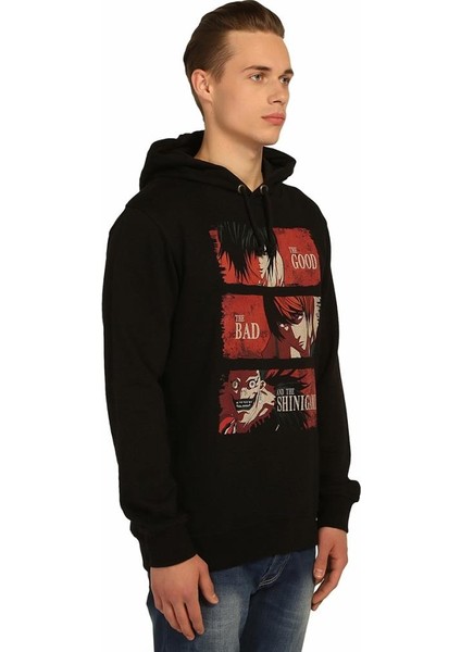 Death Note Siyah Kapüşonlu Erkek Sweatshirt Hoodie modelleri