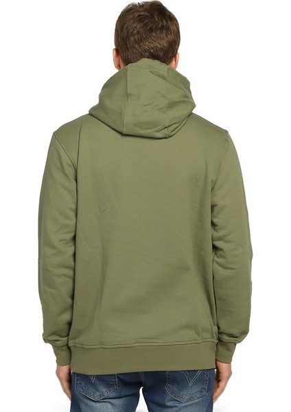 Açık Haki Kapüşonlu Erkek Sweatshirt Hoodie