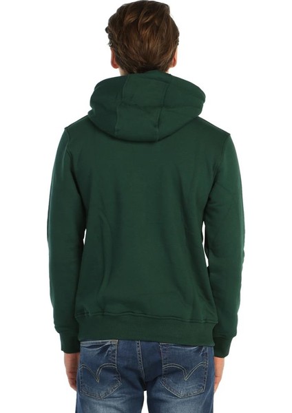 Yeşil Kışlık Kalın Kapüşonlu Erkek Sweatshirt Hoodie modelleri
