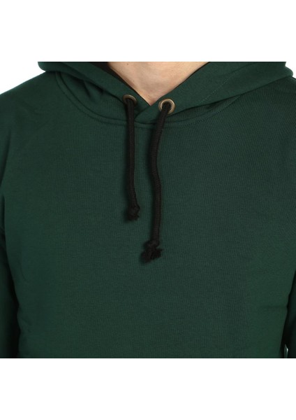 Yeşil Kışlık Kalın Kapüşonlu Erkek Sweatshirt Hoodie fırsatları