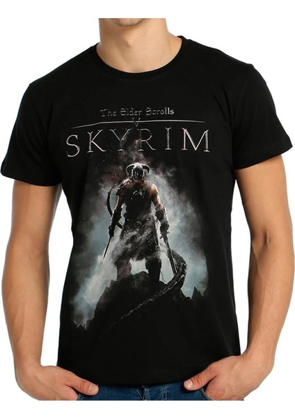 Elder Scrolls Skyrim Siyah Erkek T-Shirt