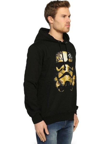 Star Wars Trooper Siyah Kapüşonlu Erkek Sweatshirt modelleri