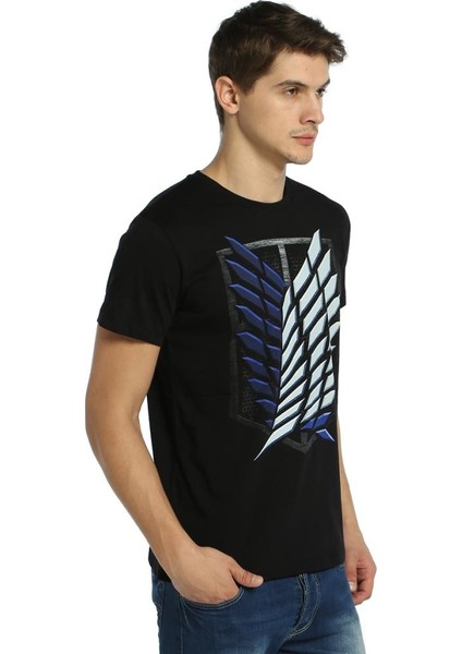 Attack On Titan Siyah Erkek T-Shirt fırsatları