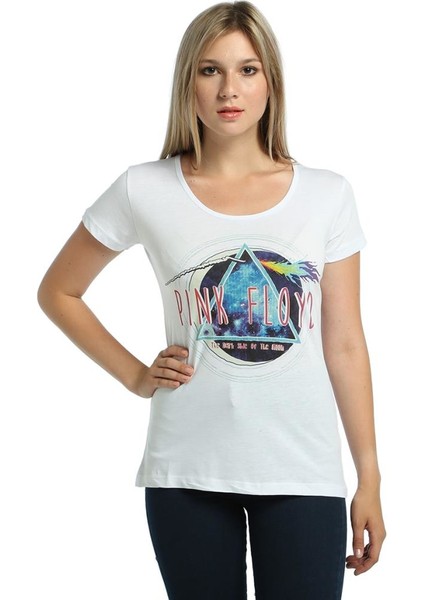 Pink Floyd Beyaz Kadın T-Shirt