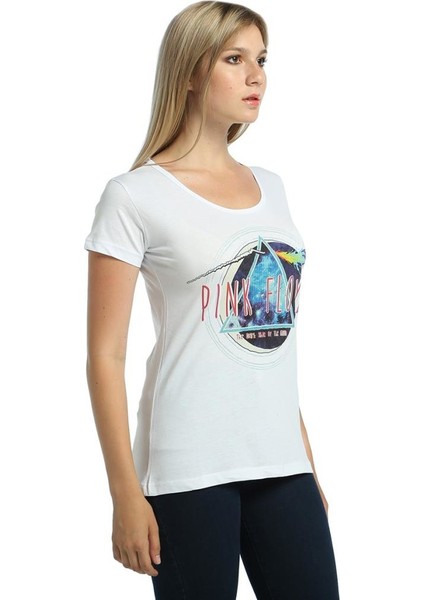 Pink Floyd Beyaz Kadın T-Shirt modelleri
