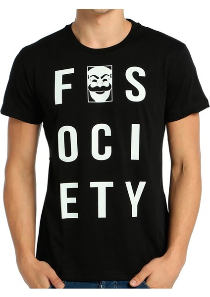 Mr. Robot Fsociety Siyah Erkek T-Shirt