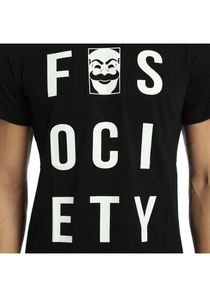 Mr. Robot Fsociety Siyah Erkek T-Shirt