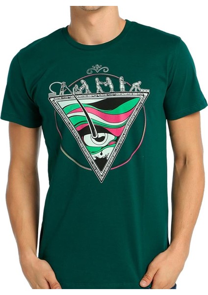 Piramit Yeşil Erkek T-Shirt