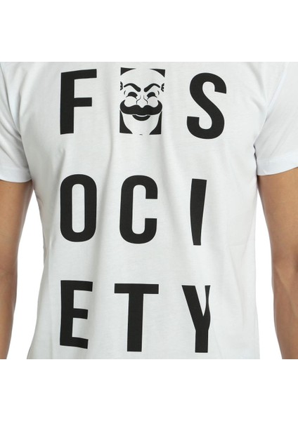Mr. Robot Fsociety Beyaz Erkek T-Shirt fiyatları