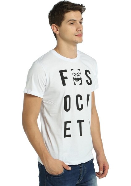 Mr. Robot Fsociety Beyaz Erkek T-Shirt modelleri