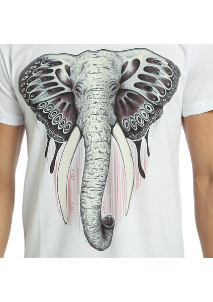 Elephant Fil Beyaz Erkek T-Shirt
