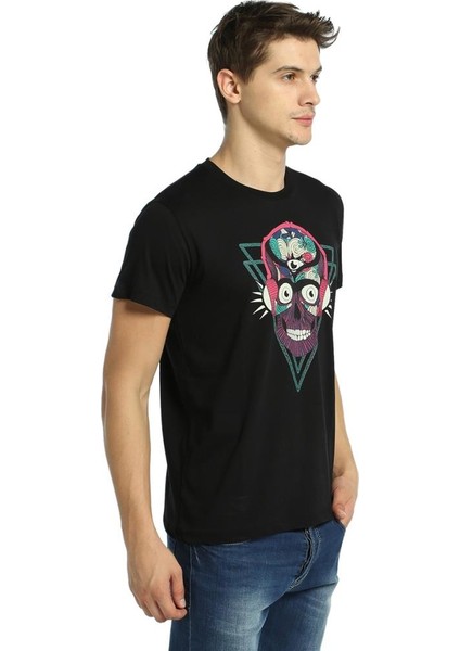 Stereo Skull Siyah Erkek T-Shirt
