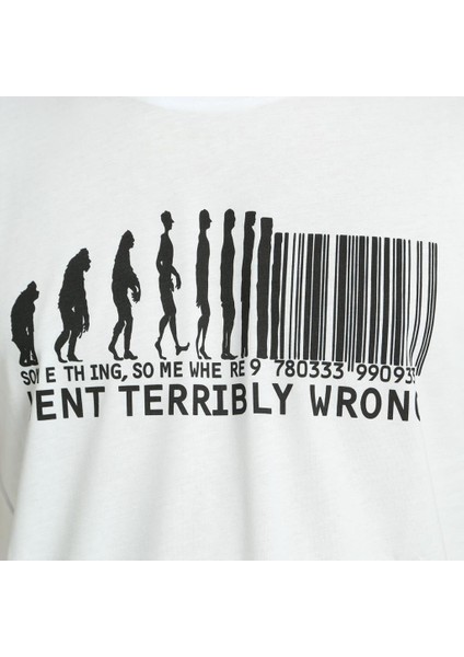Barcode Beyaz Erkek T-Shirt