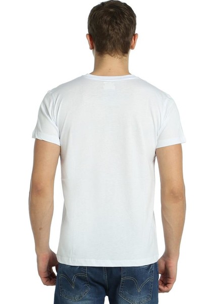Barcode Beyaz Erkek T-Shirt