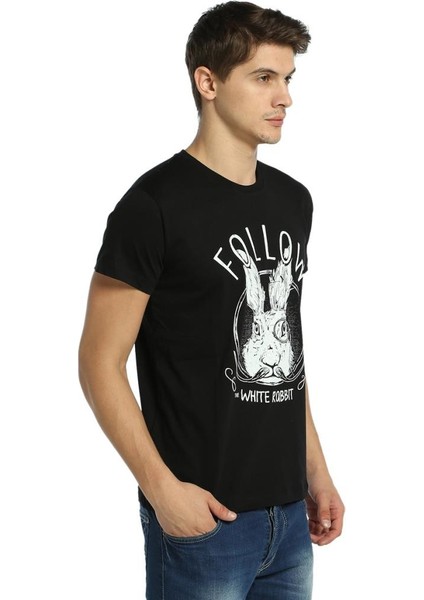 White Rabbit Tavşan Siyah Erkek T-Shirt fırsatları