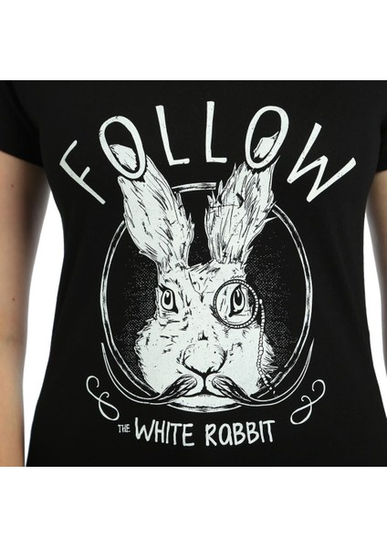 White Rabbit Siyah Kadın T-Shirt