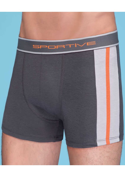 Likralı Modal Penye Erkek Boxer - 1080-Füme