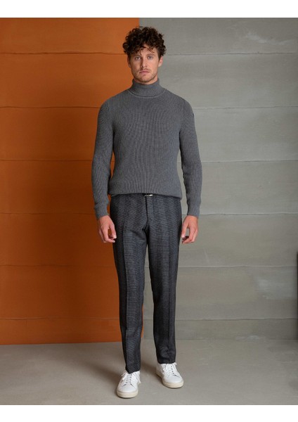 Erkek Gri Melanj Slim Fit Triko Kazak 50193385-VR086