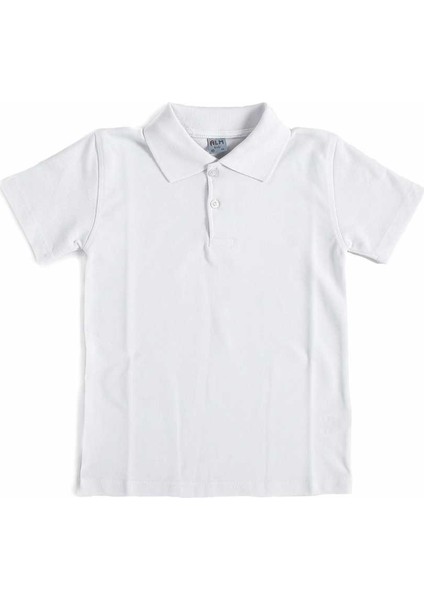 Beyaz Kısa Kol Çocuk Okul Lakos Tişört/T-Shirt - 80238-001