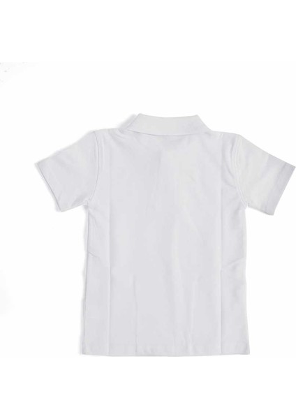 Beyaz Kısa Kol Çocuk Okul Lakos Tişört/T-Shirt - 80238-001
