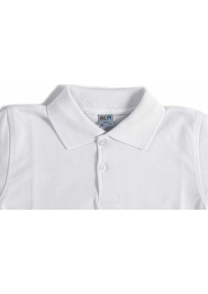 Beyaz Kısa Kol Çocuk Okul Lakos Tişört/T-Shirt - 80238-001