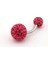 Pembe Kristal Taşlı Disko Topu Çelik Göbek Piercing P444 2