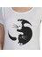 Yin Yang Kedi Beyaz Kadın T-Shirt 2