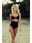 Siyah Yüksek Bel Kaplı Bikini Üst 1