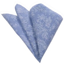 Exve Exclusive Mavi Kendinden Desenli Yaka Cep Mendili