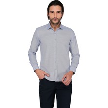 Buenza Ekose 3258 Uzun Kol Slim Fit Gömlek-Lacivert