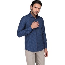 Buenza Soft Ekoe 109 Uzun Kol Slim Fit Gömlek-Lacivert