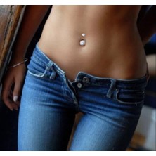 Getss Yuvarlak Büyük Taşlı Çelik Göbek Piercing