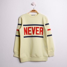 Toontoy Kız Çocuk Sweatshirt Never Baskı Sarı 12 Yaş - 152 cm Boy