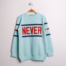 Toontoy Kız Çocuk Sweatshirt Never Baskı Mint Yeşili 12 Yaş - 152 cm Boy