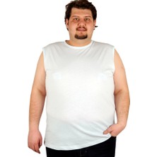 ModeXL Kolsuz T-Shirt Bisiklet Sade 7003 Beyaz