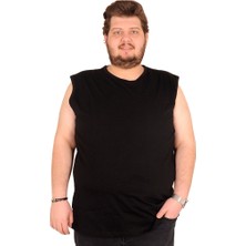 ModeXL Kolsuz T-Shirt Bisiklet Sade 18003 Siyah