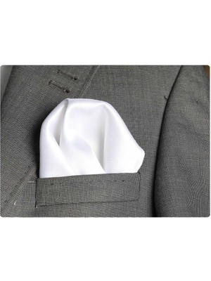 Exve Exclusive Beyaz Sade Yaka Cep Mendili