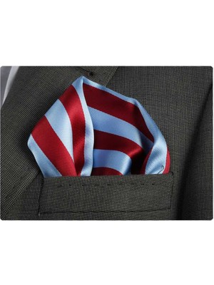 Exve Exclusive Bordo Mavi Yaka Cep Mendili